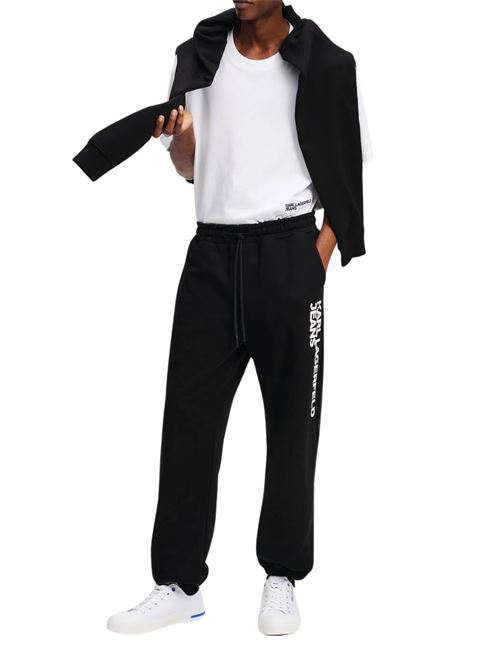 Pantalone tuta uomo nera in cotone Karl Lagerfeld jeans | A1M10001999